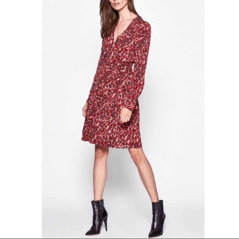 Equipment Res Animal print wrap dress